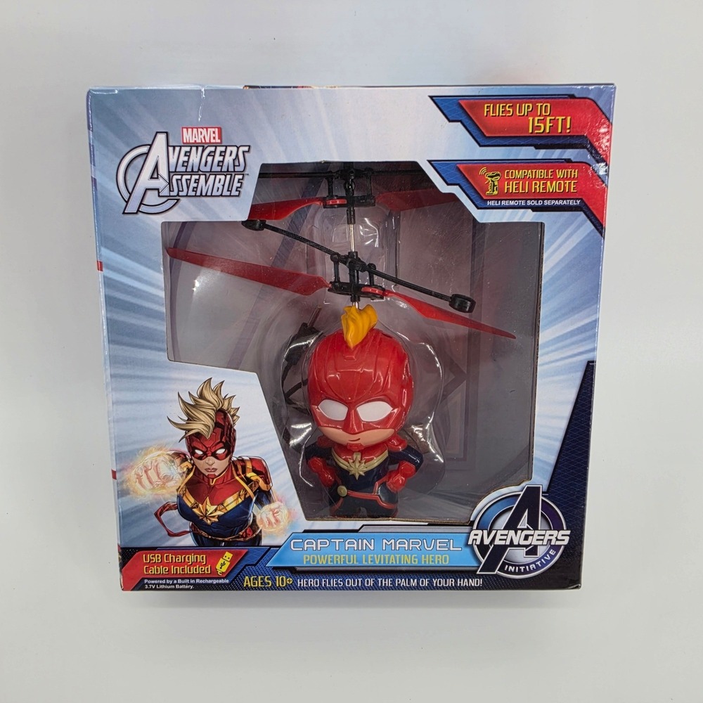 Marvel Captain Marvel Powerful Levitating Hero Avengers Flying Figure Drone NIB